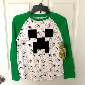 Boys Large Minecraft Long sleeve Shirt NWT